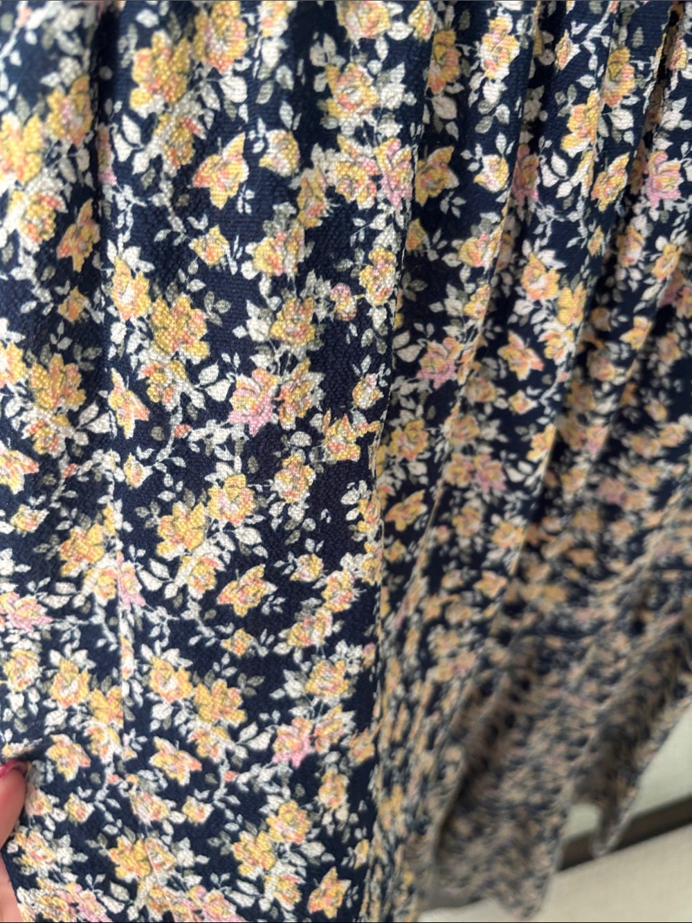 Max Studio Navy Floral Smocked Waist Maxi Dress - Picture 3 of 4